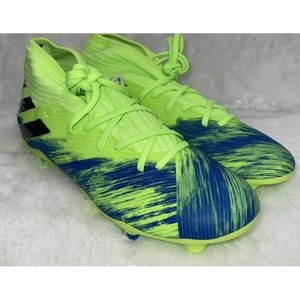 NEW Adidas Nemeziz 19.3 FG Soccer Cleats Signal Green Blue Men Size 7